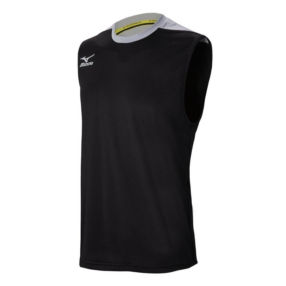 Camisas Mizuno Cutoff - Homem - Pretas/Prateadas - BEODY3475